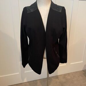Eileen Fisher Black Women's Jacket with leather XL
